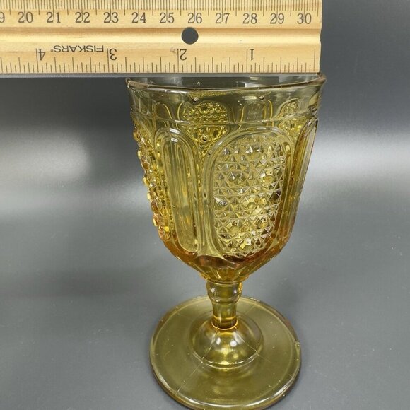 L G Wright Amber Glass Cups Goblet Set 2 Manganese 365nm Green UV Glow Cups - Picture 7 of 15